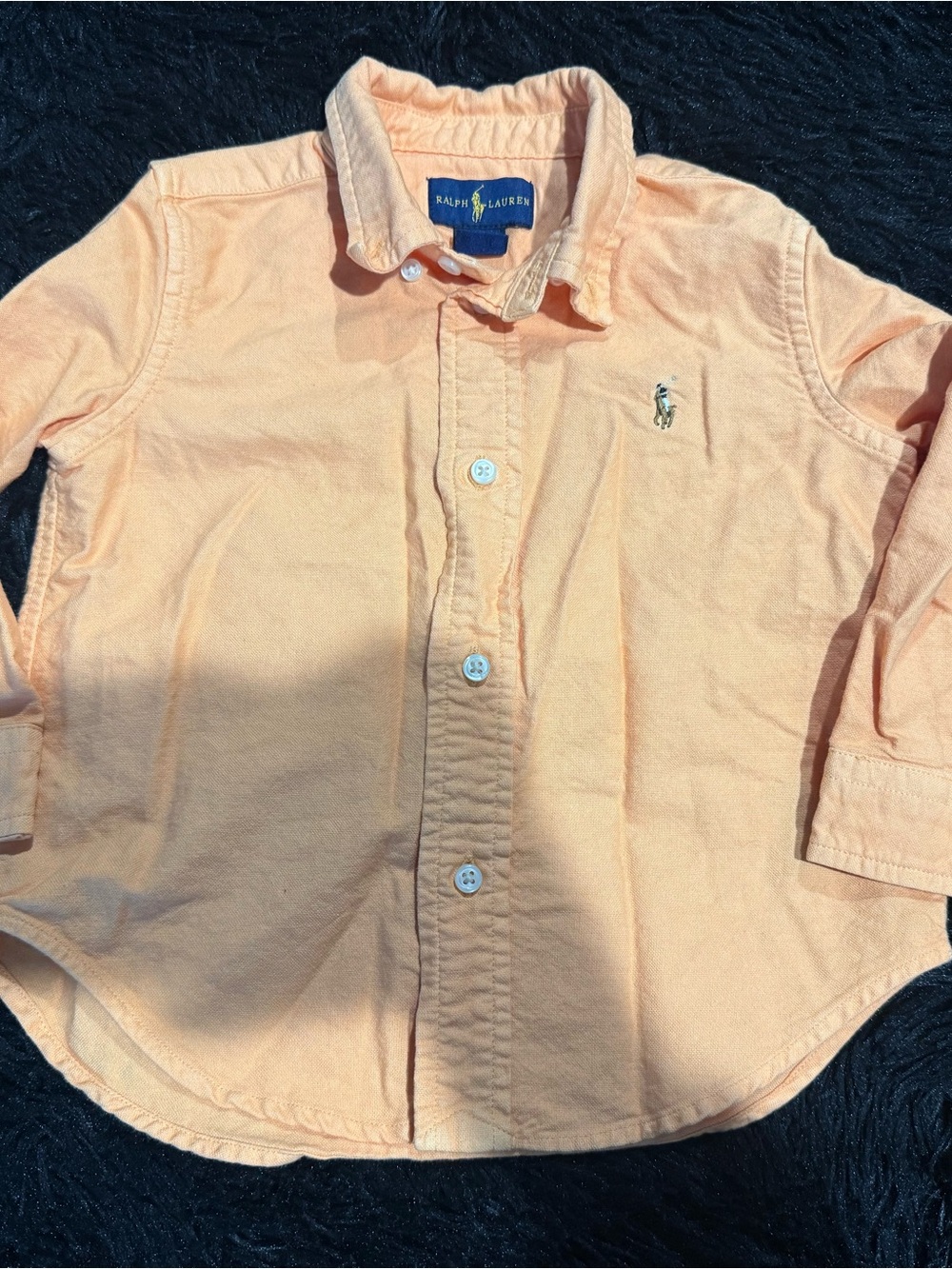Ralph Lauren Peach Long-Sleeve Button-Down Shirt